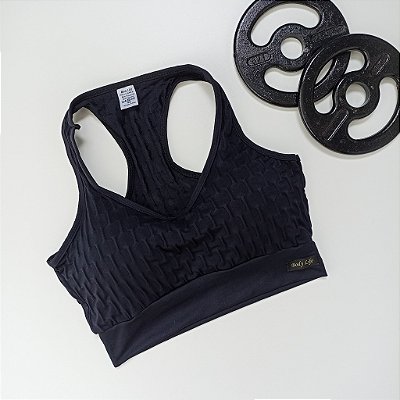 Top Nadador Preto - Bolha / Brocado