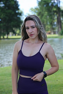 Top Cropped Roxo - Poliamida