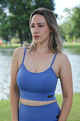 Top Cropped Azul Serenity - Poliamida
