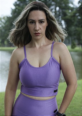 Top Cropped Lilás - Aveludado de Compressão