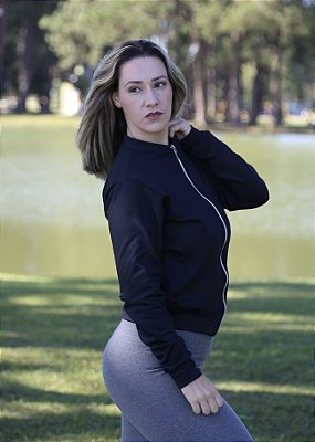 Jaqueta Bomber Preta - Peluciada