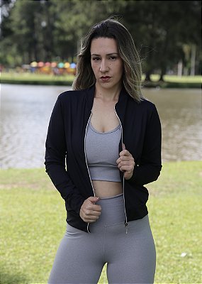 Jaqueta Bomber Preta - Poliamida