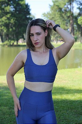 Conjunto Azul Oceano - Aveludado de Compressão