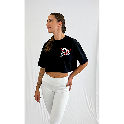 Cropped Oversized Bulldrop Preto