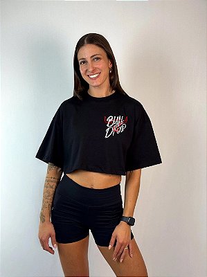 Cropped Oversized Bulldrop Preto