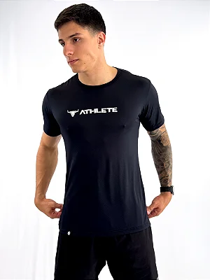 Camiseta Poliamida Athlete Preto/Prata - Masculina