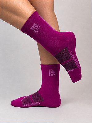Meia Runner de Poliamida Rosa Fúcsia