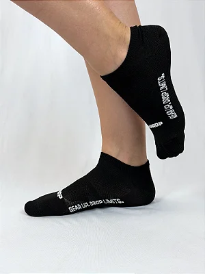 Meia Runner de Poliamida Preto com Branco (Cano Baixo)