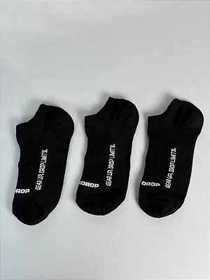 Kit 3 Meias Runner de Poliamida - Preto/Branco (Cano Baixo)