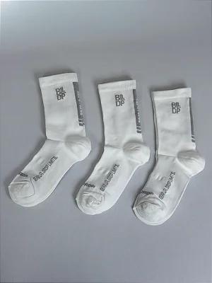 Kit 3 Meias Runner de Poliamida - Branco (Cano Longo)