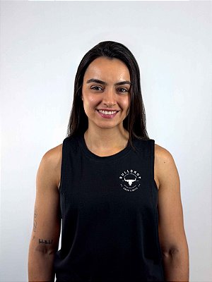 Regata Algodão Preta Circular Feminina