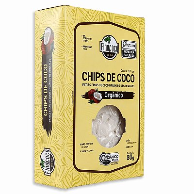 Lascas De Coco Chips sem Açúcar Orgânico Certificado 80g