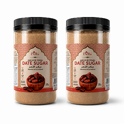 Kit 2x Açúcar De Tâmara Pó 500g Adoçante Natural Vegano