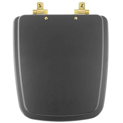 Tampa de Vaso Com Fechamento Lento Boss Onix (Preto Fosco) para Louça Incepa com Ferragem Dourada