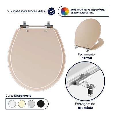 Assento Sanitario Poliester Ravena Rosa Floral para vaso Deca