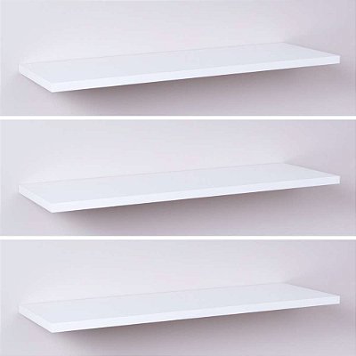 Kit Com 3 Prateleiras 40 X 10cm Suporte Invisivel - Cor Branco