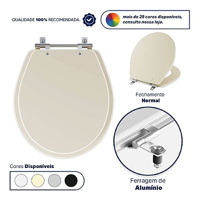 Assento Sanitario Poliester Angra Bone (Bege Claro) para vaso Ideal Standard