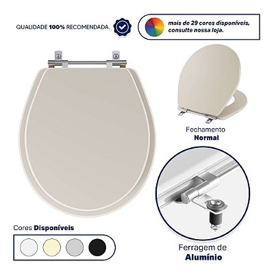 Assento Sanitário Poliester Convencional / Oval Amendoa para Louça Ideal Standard
