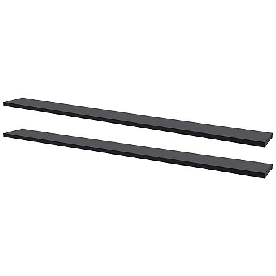 Kit 2 Prateleiras 100 x 10cm Preta Suporte Invisível