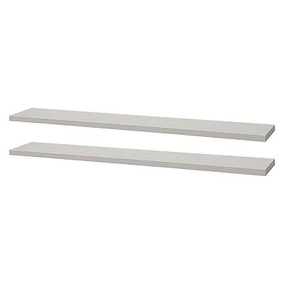 Kit 2 Prateleiras 60 x 10cm Branca Suporte Invisível
