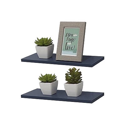 Kit 2 Prateleiras 30 x 10cm azul Suporte Invisível