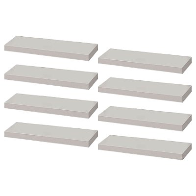 Kit 8 Prateleiras 30 x 15cm Branca Suporte Invisível