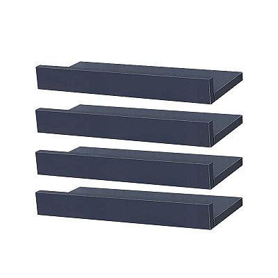 Kit 4 Prateleiras Porta Quadros 40 x 10cm azul Suporte Invisível