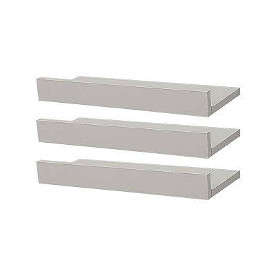 Kit 3 Prateleiras Porta Quadros 50 x 10cm Branca Suporte Invisível