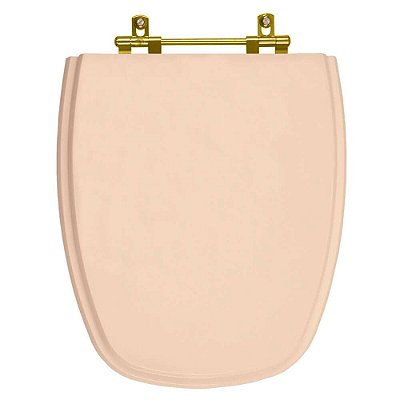 Tampa de Vaso Poliester Monte Carlo Rosa Floral para bacia Deca Com Ferragem Dourada