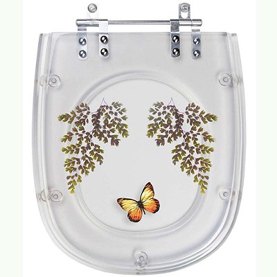 Tampa De Vaso Acrílico Decorada Sabatini Borboleta Amarela