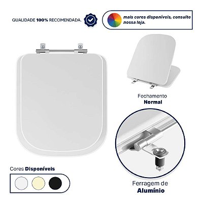 Tampa de Vaso Sanitário Laqueado Lyon Branco para bacia Sensea