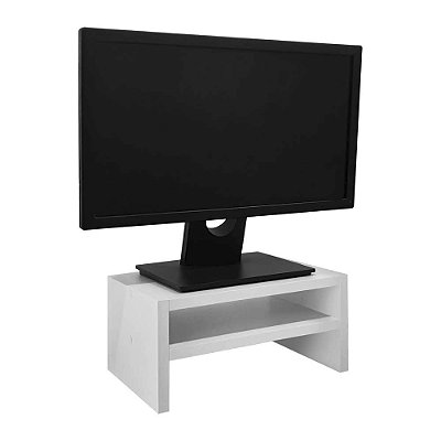 Suporte para Monitor Base de Mesa Branco Madeira