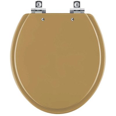 Assento Sanitário Soft Close Convencional Oval Amarelo Terra para vaso Celite