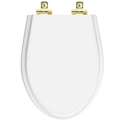 Assento Sanitário com Amortecedor Absolute Branco para vaso Ideal Standard com Ferragem Dourada