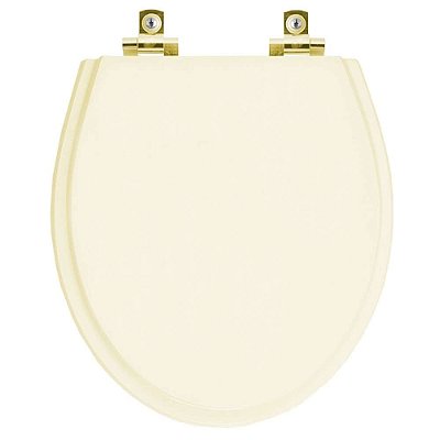 Assento Sanitário com Amortecedor Windsor Creme para vaso Deca com Ferragem Dourada