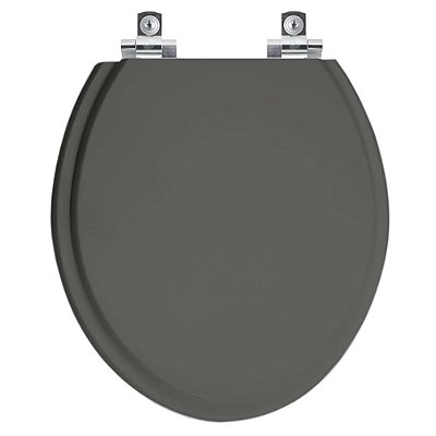 Assento Sanitário com Amortecedor Convencional Oval Cinza Escuro para vaso Ideal Standard