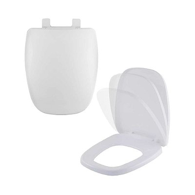 Assento Sanitario com Amortecedor Mônaco Branco para vaso Agnes.T