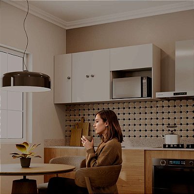 Armário Modular Aéreo Branco 1 Porta com Nicho para Microondas