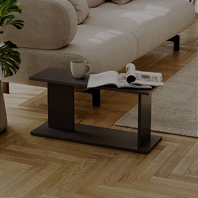 Mesa de Apoio Livn Preta 30x25x65cm para Sala e Quarto