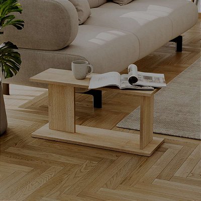 Mesa de Apoio Livn Carvalho 30x25x65cm para Sala e Quarto