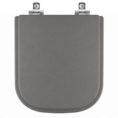 Assento Sanitário Laqueado Soft Close Elite Cinza Fosco para vaso Celite