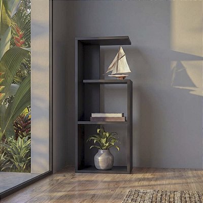 Mesinha Lateral de Apoio Linz Preto Sala Quarto