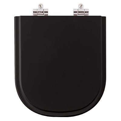 Assento Sanitário Poliéster Soft Close Vogue Plus Preto para vaso Deca