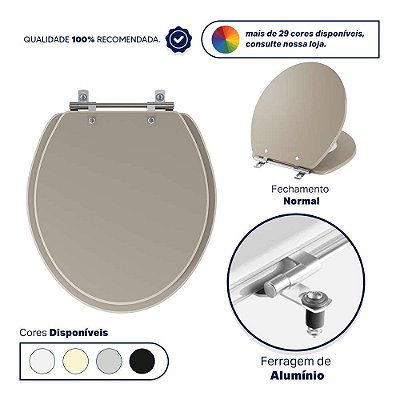 Assento Sanitário Convencional Bege Saara Para Bacia Deca