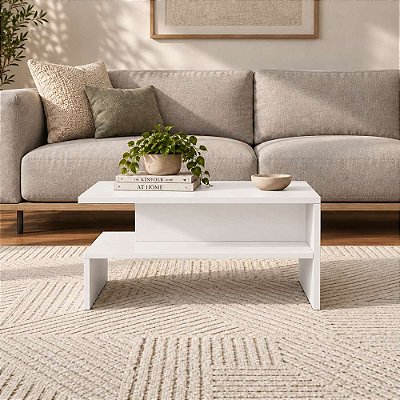 Mesa de Centro Mezza Branca para Sala e Quarto