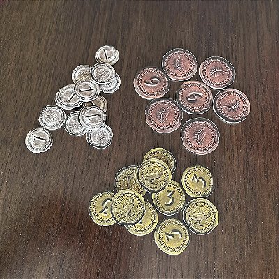 Moedas originais do jogo 7 Wonders Duel - Novo