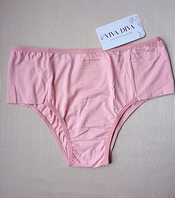 Calcinha básica de algodão rosa clássica
