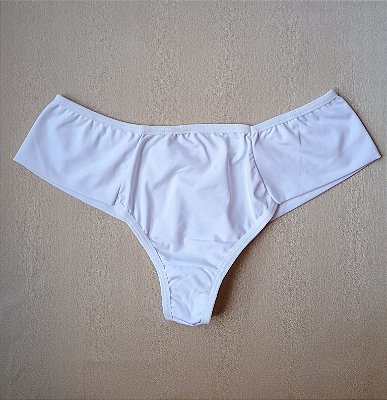 Calcinha básica branca fio duplo