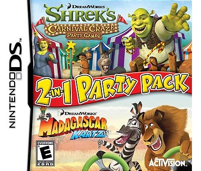 Shrek's Carnival Craze Party Games + Madagascar Kartz - Nintendo DS