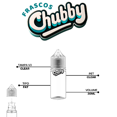 Frasco Chubby V3 30ml FAT | Clear/Clear - 10un